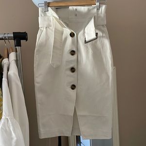 NWT H&M Denim White Long Pencil Skirt
